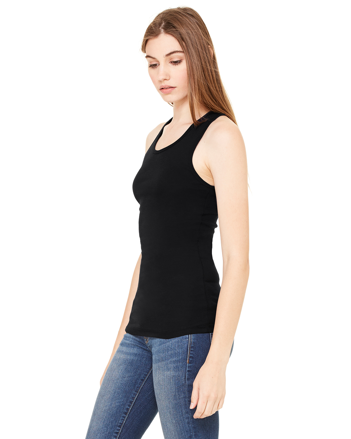Bella + Canvas Ladies’ Sheer Mini Rib Racerback Tank