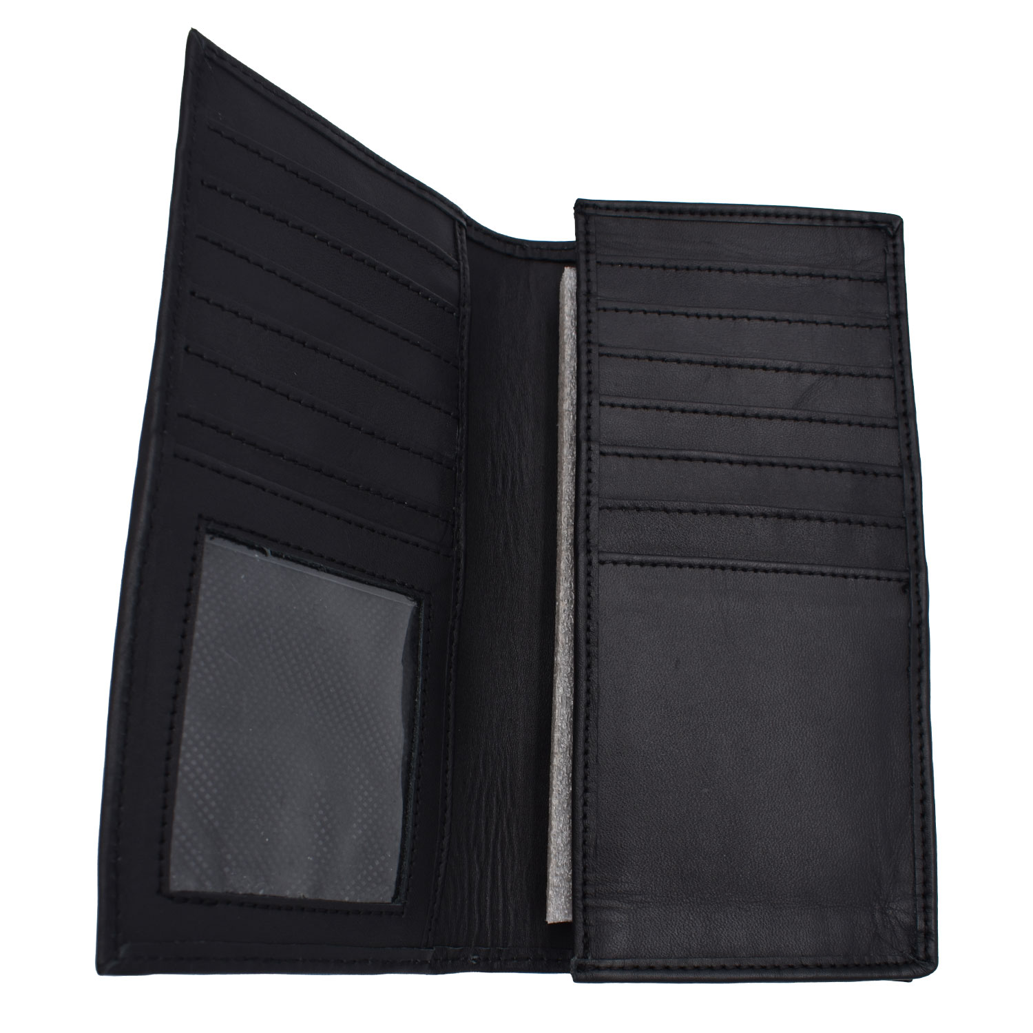 MMA – Natural Grain Cowhide Leather Western Long Wallet With Multi-Card Capacity Bifold