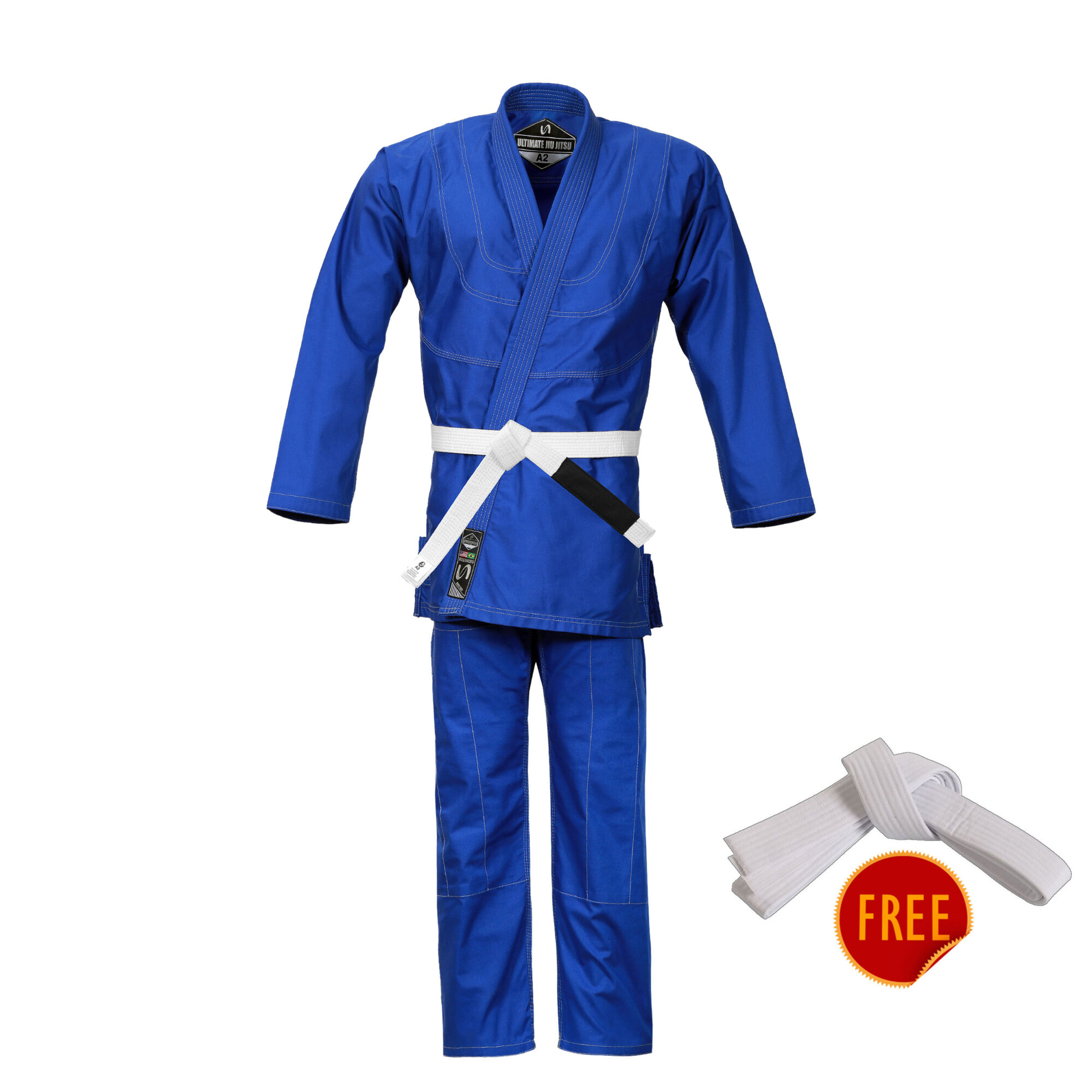 Ultra Light BJJ Gi Blue – 100% Cotton Canvas (White Belt Included)