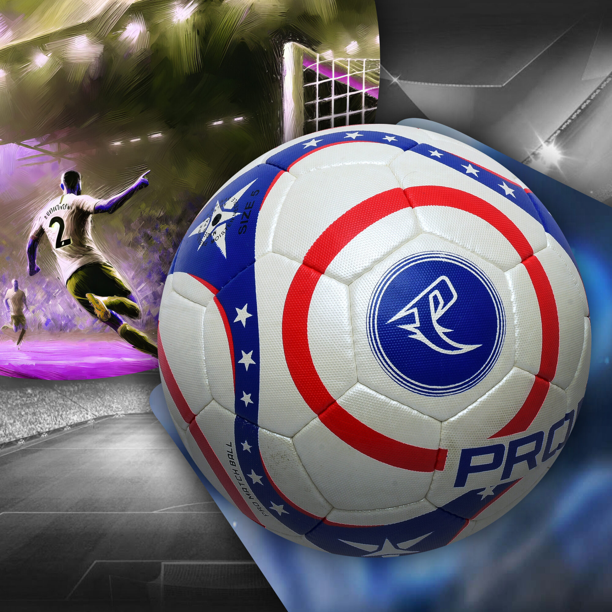 Premium Quality Soccer Ball – Hand Stitched PU Leather, Official Size & Weight, Perfect for Training and Match Play