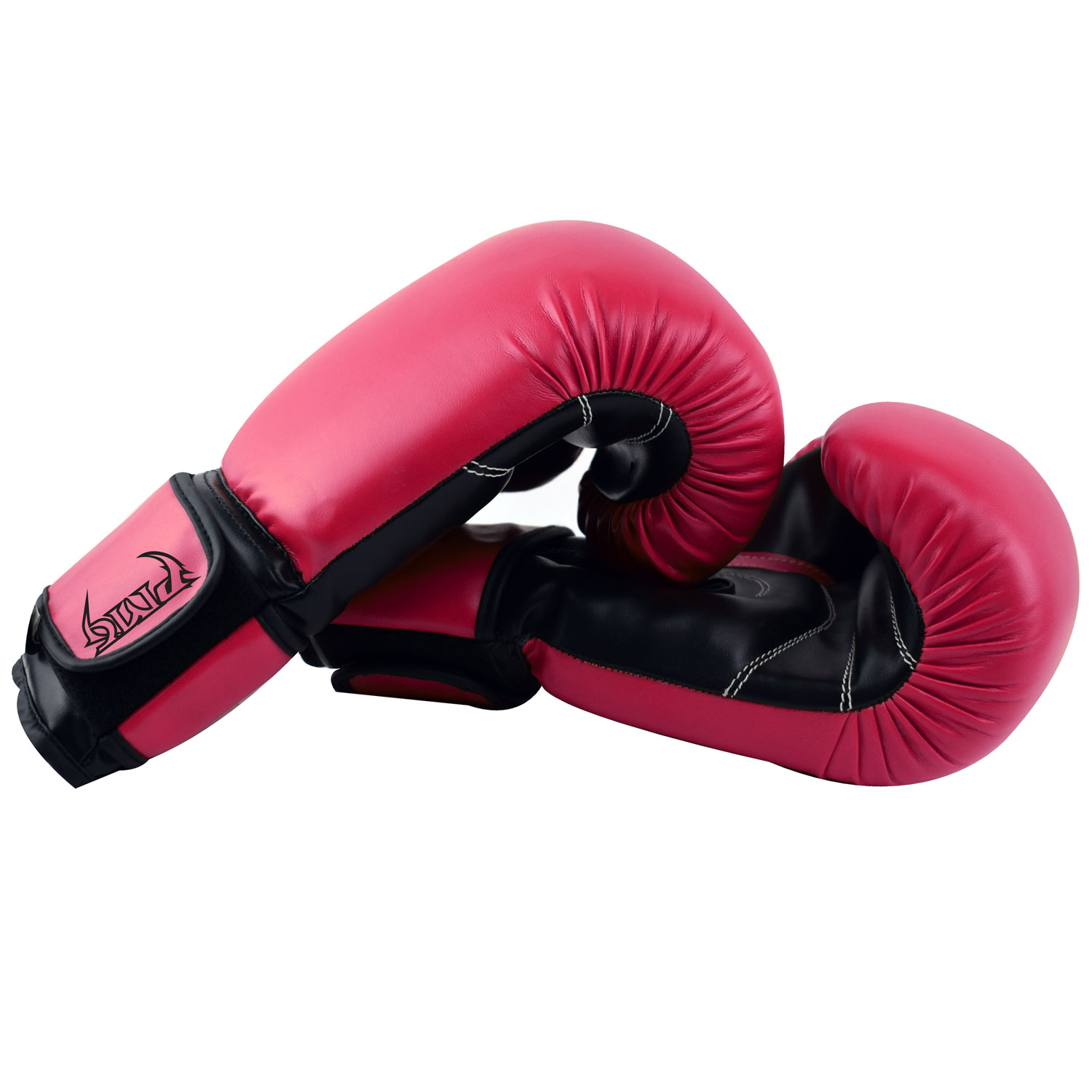 Kids Boxing Gloves Dark Pink Black