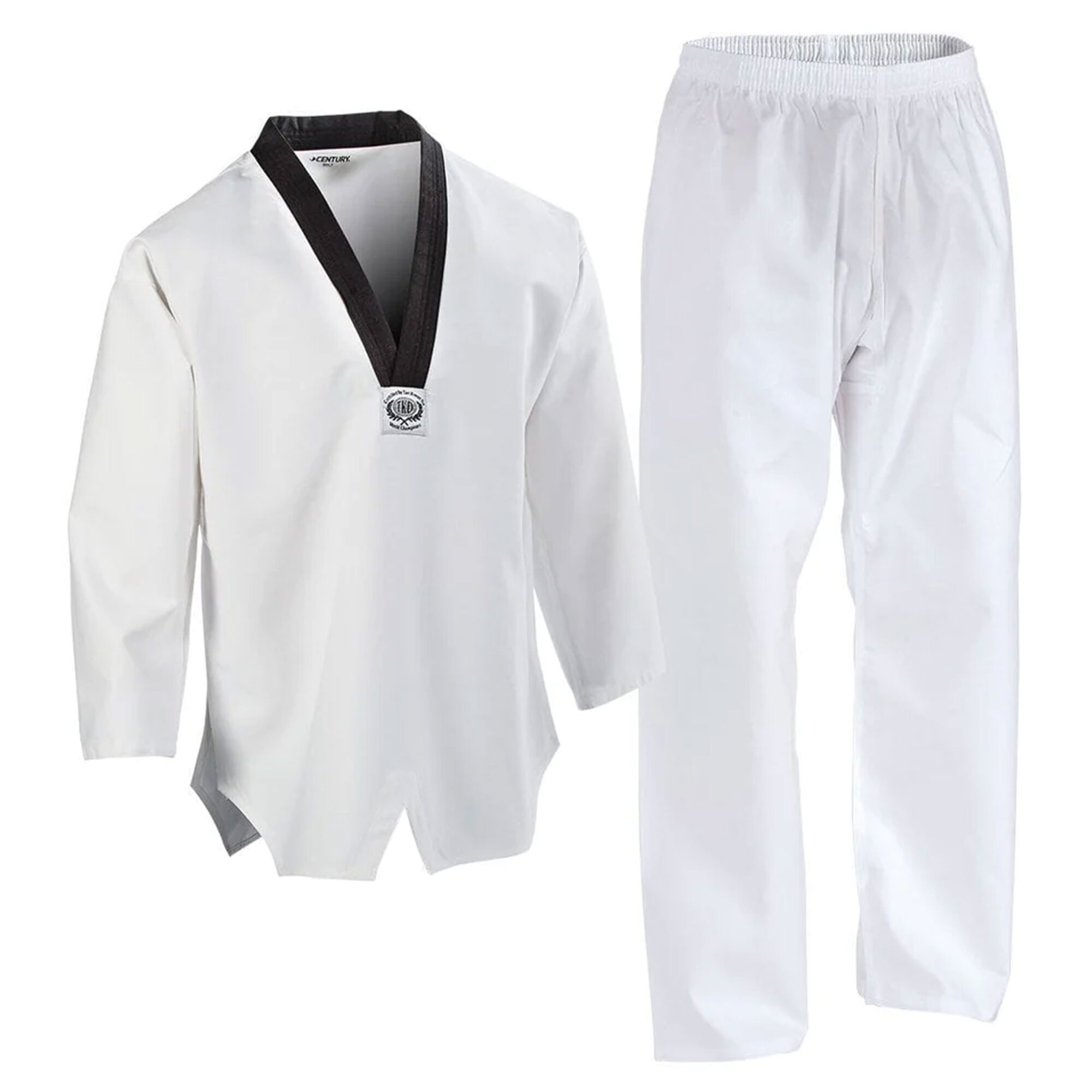 White uniforms Black V-neck