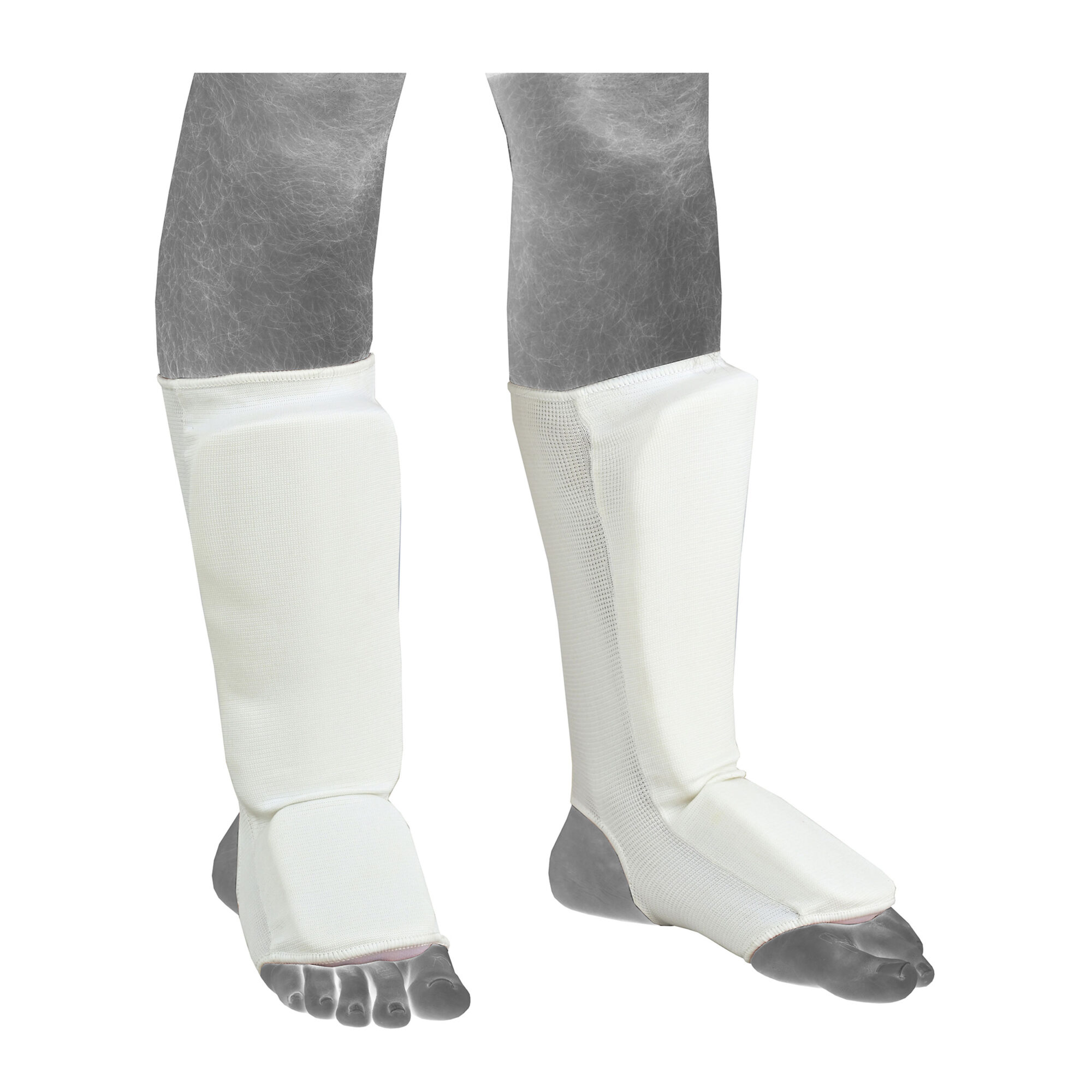New Cloth Shin Guard White Heavy Padded