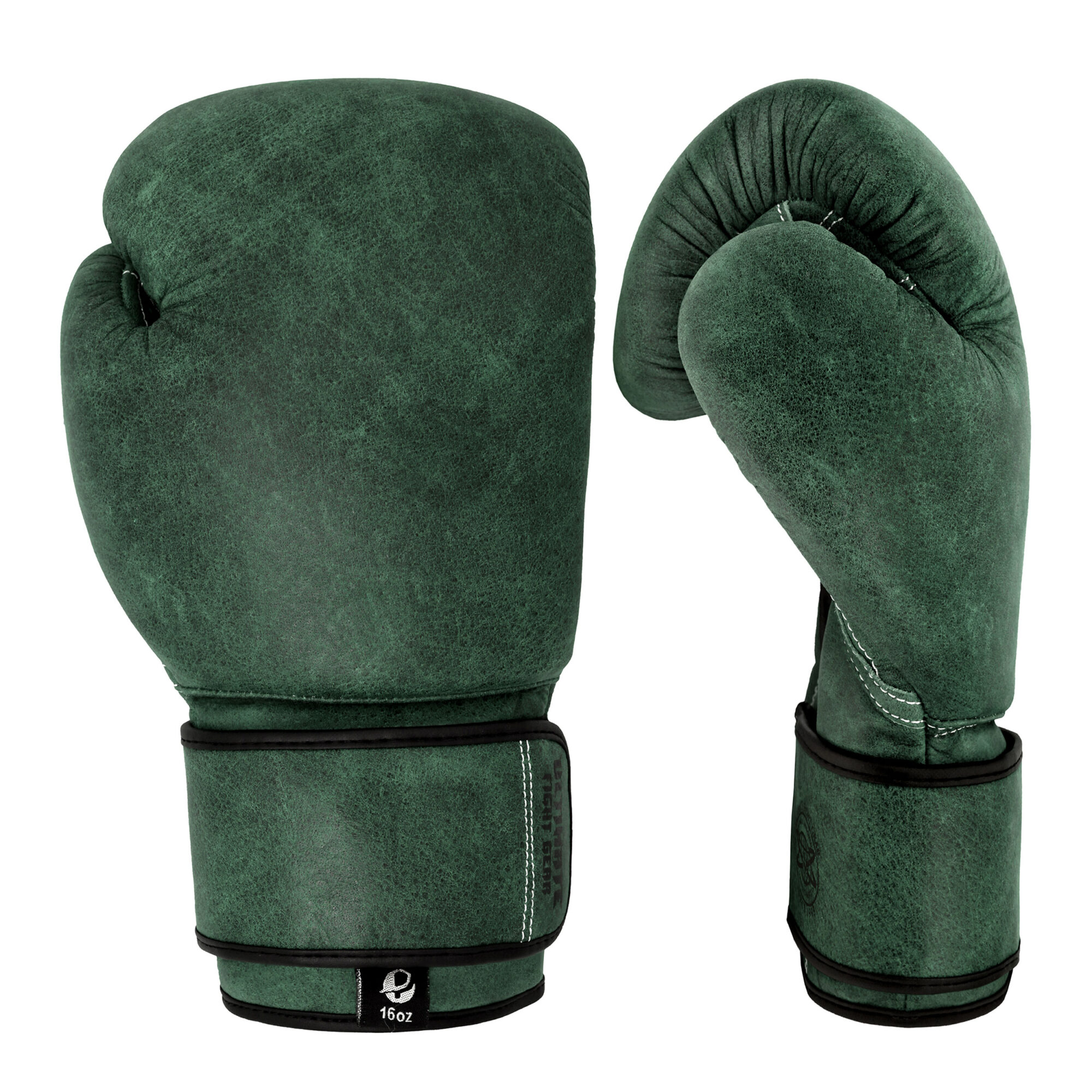 Vintage Boxing Gloves Genuine Leather Green